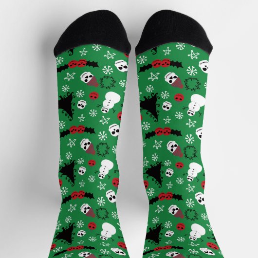 Chaussette Éffrayant Noël Déplaisant Goth Fête à thème (Haut)