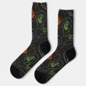 Chaussette Éffrayant noir "Boo tiful Tangled Kitty Halloween (Gauche)
