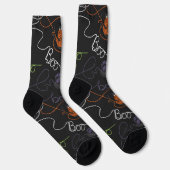 Chaussette Éffrayant noir "Boo tiful Tangled Kitty Halloween (Droite)