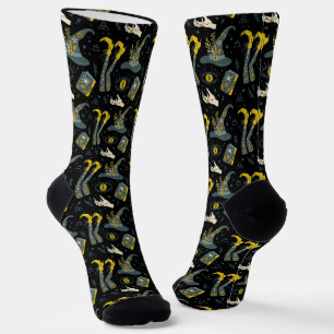 Chaussette Éffrayant vibe coloré symboles halloween motif
