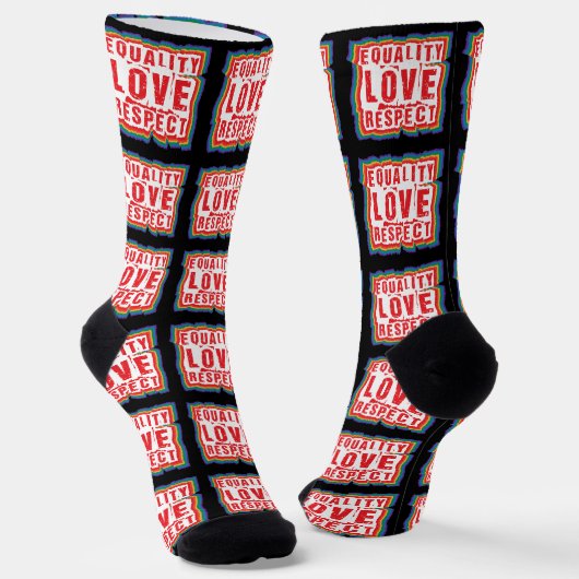 Chaussette Égalité Amour et respect Mois de la fierté (Angulaire)