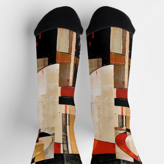 Chaussette Elégance céleste : Exploration Abstraite en beige (Haut)