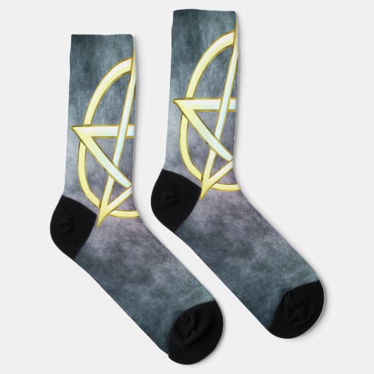 Chaussette Élégance céleste : Pentagram perle (Droite)