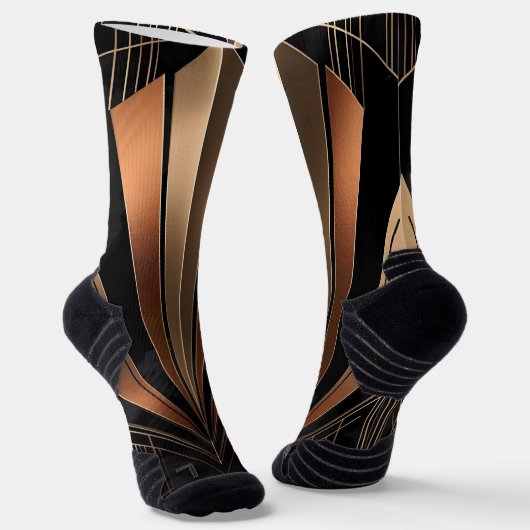 Chaussette Élégance Géométrique Métallique Art Déco (Angulaire)