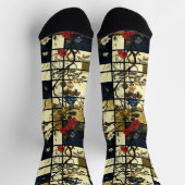Chaussette Élégant Abstrait floral avec conception géométriqu (Haut)