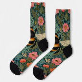 Chaussette Elegant boho retro bumblebee spring florals (Gauche)