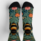 Chaussette Elegant boho retro bumblebee spring florals (Haut)