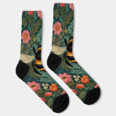 Chaussette Elegant boho retro bumblebee spring florals (Droite)