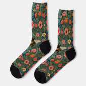 Chaussette Elegant boho retro bumblebee spring florals (Gauche)