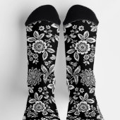Chaussette Élégant floral noir (Haut)