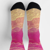Chaussette Élégant marbre rose et or (Haut)