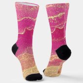 Chaussette Élégant marbre rose et or (Angulaire)