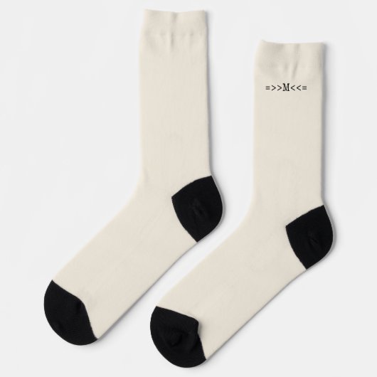 Chaussette Élégant monogramme blanc (Gauche)