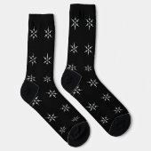 Chaussette Élégant Motif de flocon de neige noir et blanc (Droite)