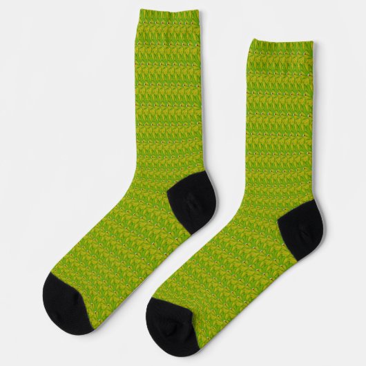 Chaussette Élégant motif floral vert chartreuse (Gauche)