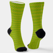 Chaussette Élégant motif floral vert chartreuse (Angulaire)