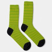 Chaussette Élégant motif floral vert chartreuse (Droite)