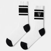 Chaussette Élégant noir blanc strass Tennis Racket Athletic (Gauche)