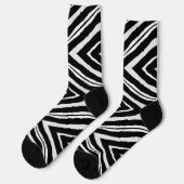 Chaussette Élégant noir et blanc Zèbre Motif animal (Gauche)