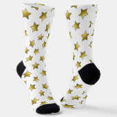 Chaussette Élégant or étoiles motif blanc (Angulaire)