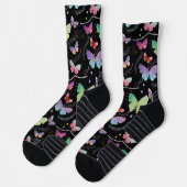Chaussette Élégant Papillons Bright Violet (Gauche)