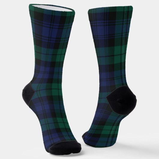 Chaussette Elegant Plaid Classic Rustic Green Tartan (Angulaire)