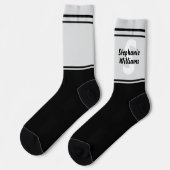 Chaussette Elegant Striped Full Name and Monogram Crew Socks (Gauche)