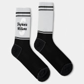 Chaussette Elegant Striped Full Name and Monogram Crew Socks (Droite)