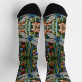 Chaussette Élégant verre de tache floral de libellule (Haut)