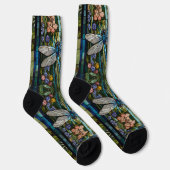 Chaussette Élégant verre de tache floral de libellule (Droite)