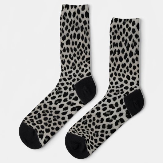 Chaussette Elégante collection tendance Leopard blanc de luxe (Gauche)