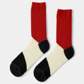 Chaussette Elégante vague minimale en rouge, noir et crème (Gauche)