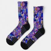 Chaussette Éléments abstraits bleus mignons (Gauche)