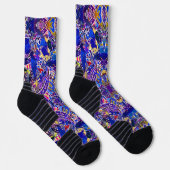 Chaussette Éléments abstraits bleus mignons (Droite)