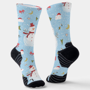 Chaussette Éléments de Noël Bonhomme de neige