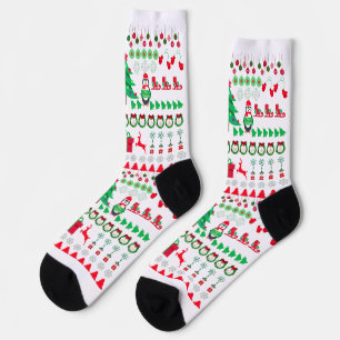 Chaussette Éléments de Noël de pull-over moche