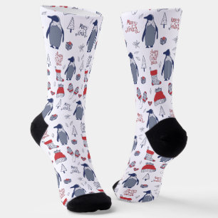 Chaussette Éléments de vacances de Noël Manchots Chapeaux Gan