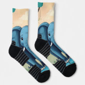 Chaussette Eléphant Bébé Bleu Whimsical, (Droite)