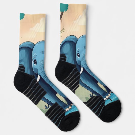 Chaussette Eléphant Bébé Bleu Whimsical, (Droite)