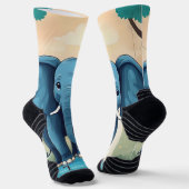 Chaussette Eléphant Bébé Bleu Whimsical, (Angulaire)