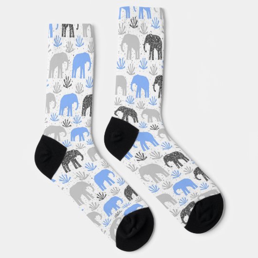 Chaussette Elephant pattern gray blue glittery (Droite)