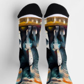 Chaussette Éléphants Mère Et Bébés Splash De Couleur, (Haut)