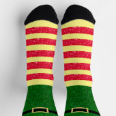 Chaussette Elf mignon Noël rayé (Haut)