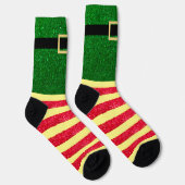 Chaussette Elf mignon Noël rayé (Droite)
