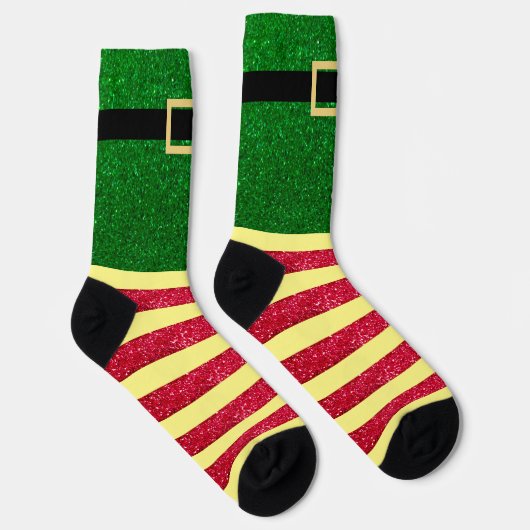 Chaussette Elf mignon Noël rayé (Droite)