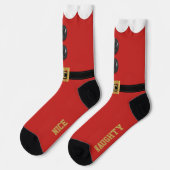 Chaussette Elfe de Noël Rouge Naughty et Nice Chaussettes de (Gauche)