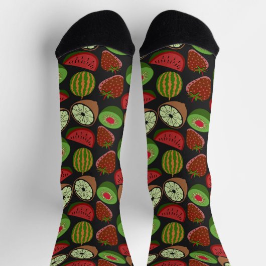 Chaussette Emballage coloré motif aux fruits tropicaux (Haut)