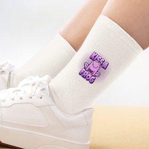 Chaussette Embrasse Une Grenouille Rose
