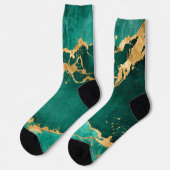 Chaussette Emerald Green et Gold abstrait (Gauche)