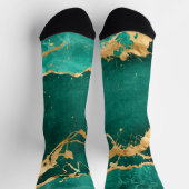 Chaussette Emerald Green et Gold abstrait (Haut)